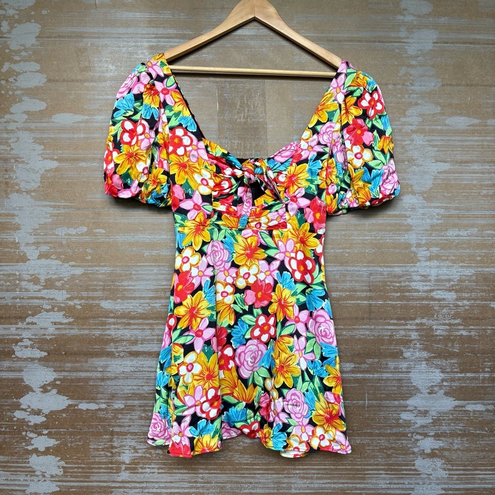 For Love & Lemons Mallory Mini Dress Floral Preppy Causal Sexy Womens S - Picture 2 of 6